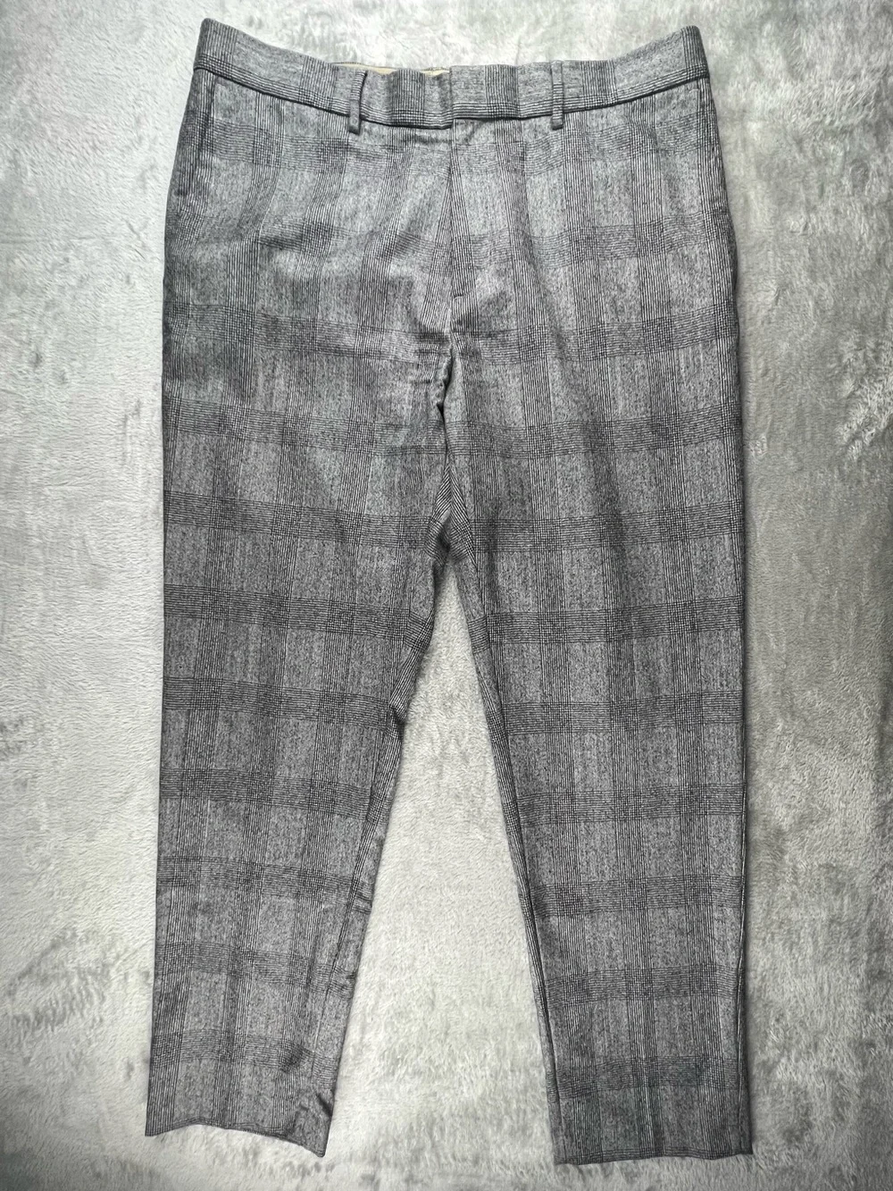 Banana Republic Pants Men 35x30 Gray Glen Plaid Vitale Barberis Wool Flannel